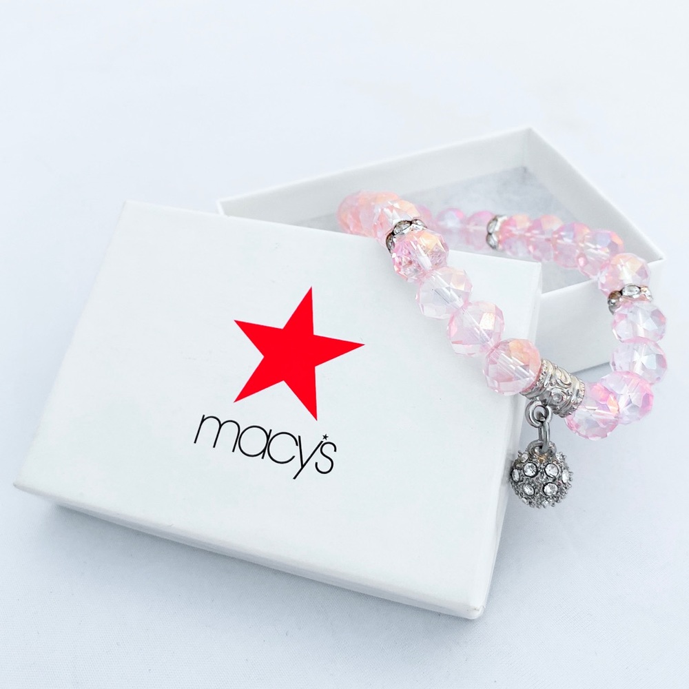 *SOLD* Pink Glass Bead Bracelet